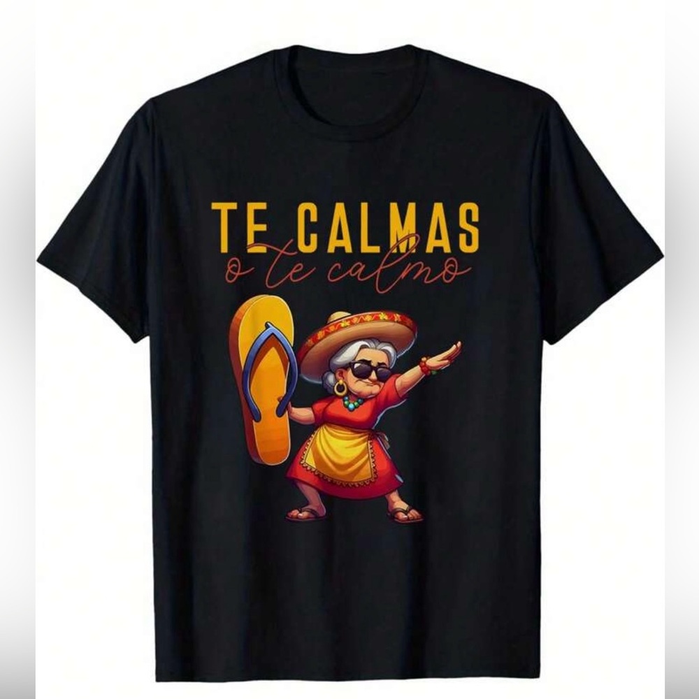 🆕Spanish Mom's Expression Calm Down Or Me Print Women's T-Shirt, - Picture 1 of 4